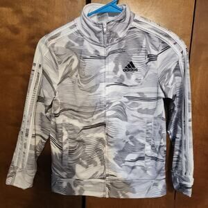 Adidas Kids Track Jacket White Black Camo Full‎ Zip Athletic Sportswear Size S 8